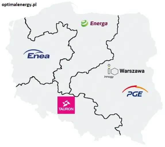 dystrybutorzy energii elektrycznej w polsce mapa